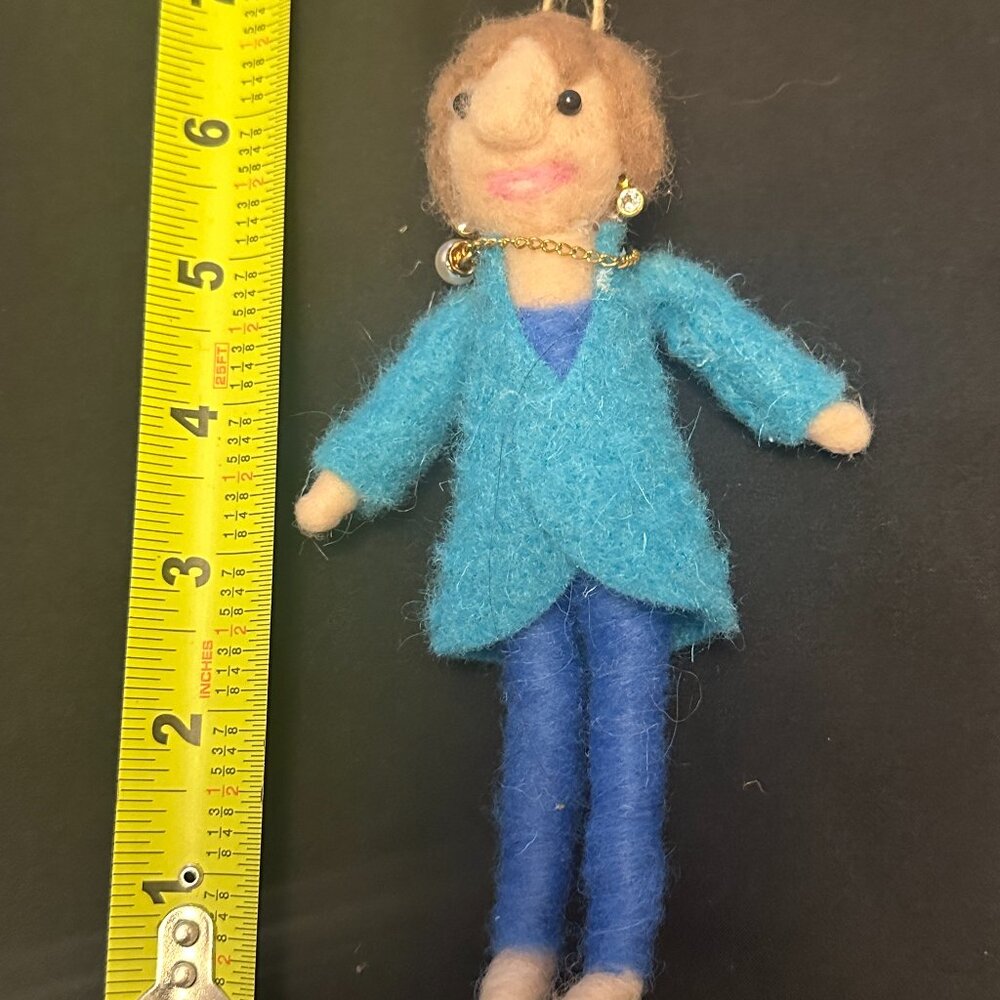 Golden Girls, Blanche Devereaux, Felt type ornament, blue pants suit, aqua color